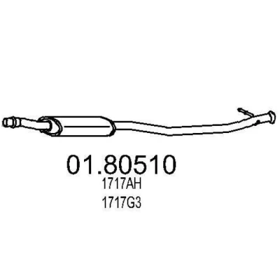Abbildung von MTS 01.80510 Mittelschalldämpfer 1720 CITROËN: Xsara Picasso