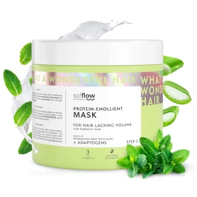 Abbildung von So!Flow Haarmaske zur Perfektionierung der Porosität Verwandle Strähnen mit niedriger Verstärke Volumen und Glanz luxuriöser Formel Deep Conditioner Hair Mask Care Shiny