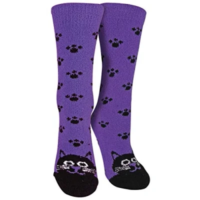 Abbildung von sock snob 1er Pack Antirutsch Abs Rutschfest Kuschelsocken/Socken mit Cartoon Tiere Motiv (37 42 EU, KATZE)