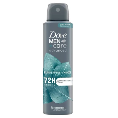 Abbildung von Dove Men+Care advanced Deo Spray Eukalyptus + Minze Anti Transpirant schützt 72 Stunden vor Körpergeruch und Schweiß 150 ml