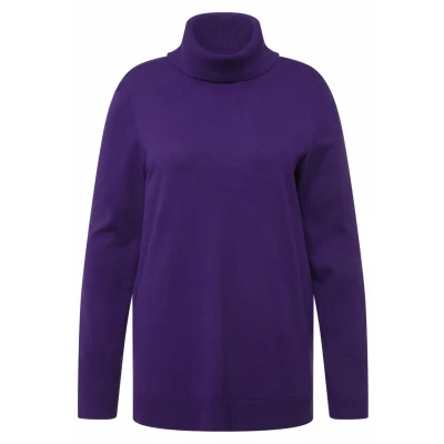 Abbildung von Ulla Popken Strickpullover, Damen, Größe: 50/52, Tiefes violett