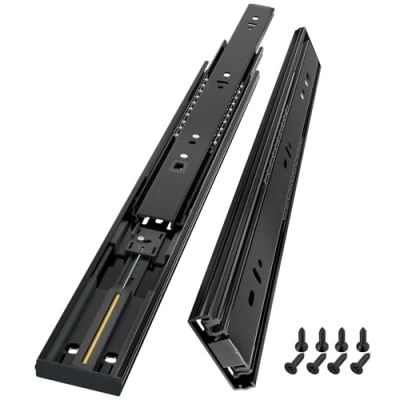 Abbildung von A0LISHENG schubladenschienen vollauszug softclose 400mm küche auszugsschienen mit selbsteinzug u. Dämpfung schubladenführung 45kg Ladekapazität 1 Paar (2 Stück)
