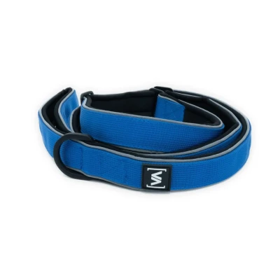 Abbildung von VITOMALIA® Breite Moxon Retrieverleine, Zugstopp: Reflektierend, weich, ideal für große Hunde, sicher beim Training und Nachtspaziergängen. (Blau)
