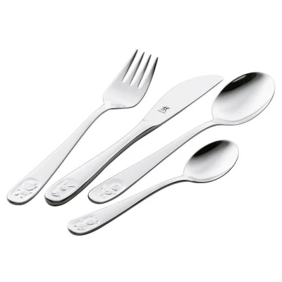 Abbildung von ZWILLING Bino Kinderbesteck Set, 4 teilig, mit eingeprägten Tiermotiven, Für Kinder ab 3 Jahren, 18/10 Edelstahl, plastikfreie Verpackung