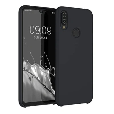 Abbildung von kwmobile Hülle kompatibel mit Xiaomi Redmi Note 7 / Pro Silikon Handy Case Handyhülle weiche Oberfläche kabelloses Laden Schwarz