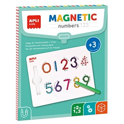 Abbildung von APLI Kids 19264 Magnetische Lerntafel Zahlen 123 Lernen Sie die von 0 bis 9, inklusive Magnetstift