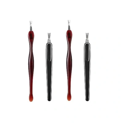 Abbildung von Nagelhautgabel, 4 Stück Nagelhautentferner, Cuticle Trimmer, Pusher, Nagelhautschieber Cutter, für Finger und Zehennagelpflege