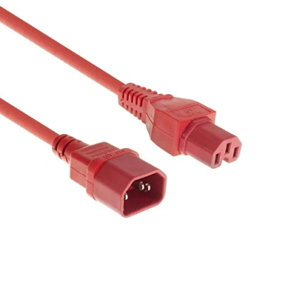 Abbildung von ACT Warmgerätekabel 1.2m, C14 Stecker auf C15 Buchse, Stromkabel Verlängerung, Warmgerätestecker Rot AK5304