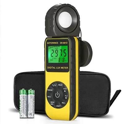 Abbildung von Luxmeter, Belichtungsmesser Lichtmessgerät Digitales Beleuchtungsstärkemessgerät 0 400.000 Lux Photometer Beleuchtung GR 881D Messgerät Handgerät mit Umgebungstemperatur Intensität