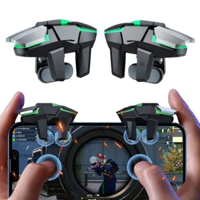 Abbildung von Ozkak Mobile Triggers Handy Game Controller 4 Auslöser L1R1 L2R2 Kompatibel mit PUBG COD Android iOS