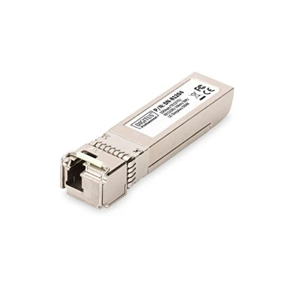 Abbildung von DIGITUS Universal SFP+ Modul 10 Gbit/s Mini GBIC für Singlemode Glasfaserkabel LC Simplex Bidirektional TX1270/RX1330nm km Reichweite Plug &amp; Play