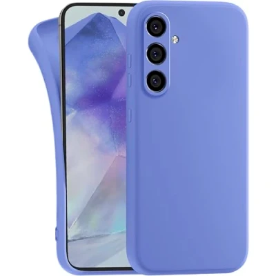 Abbildung von MyGadget Hülle kompatibel mit Samsung Galaxy A55 5G robuste Handyhülle TPU Case Slim Silikonhülle Back Cover Kratzfest Schutzhülle Matt Blau