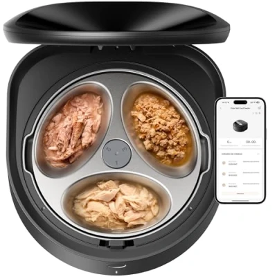 Abbildung von PETLIBRO Futterautomat Katze Nassfutter mit Spülmaschinengeeigneter Edelstahlnapf, Nassfutterautomat Halbleiter Kühlung, 2,4 GHz Wi Fi Smart App Steuerung, 3 Tage wahre Frische, Wet Food Feeder