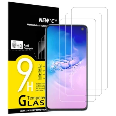 Abbildung von NEW&#039;C 3 Stück, Panzer Schutz Glas für Samsung Galaxy S10e, Frei von Kratzern, 9H Härte, HD Displayschutzfolie, 0.33mm Ultra klar, Ultrabeständig