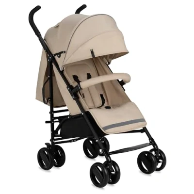 Abbildung von MoMi AKIRA Kinderbuggy Kinderwagen ab 6 Monaten (bis 15 kg), verstellbarer 5 Punkt Sicherheitsgurt, Babytasche, Einkaufskorb, Regen und Insektenschutz.