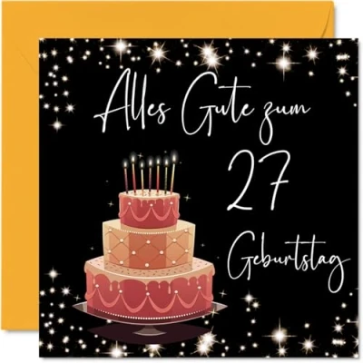 Abbildung von 27. Geburtstagskarte für Frauen Elegant Stilvoll Alles Gute zum Geburtstagskarten 27 Jährige Frau Tochter Schwester Tante, 145mm Siebenundzwanzig Geburtstag Grußkarten