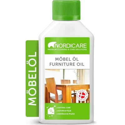 Abbildung von Nordicare Möbelöl [275ml] Holzöl zur Pflege farblos für Eiche, Buche, Nussbaum, Lärche. Holzlasur auf Basis von Leinöl. Leinölfirnis