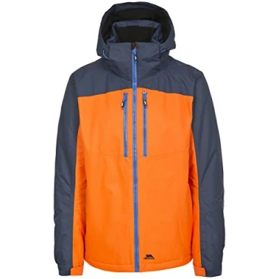 Abbildung von Trespass Crashed, Sunrise, XXL, Gepolsterte Warme Wasserdichte Skijacke mit abnehmbarer Kapuze, Schneefang &amp; Skipasstasche für Herren, XX Large / 2XL 2X Large, Orange