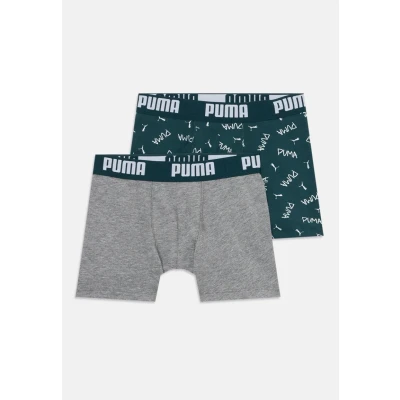 Abbildung von Puma BOYS Script Print 2 PACK Panties für Kinder, Größe: 158 164, Green/grey