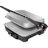 Abbildung von Cecotec Rock&#039;n Grill 2000 .Elektrogrill, RockStone Antihaftbeschichtung, 180º Öffnung, höhenverstellbar, Kochfeld 30 x 23,5 cm, W, Edelstahl und Kunststoff