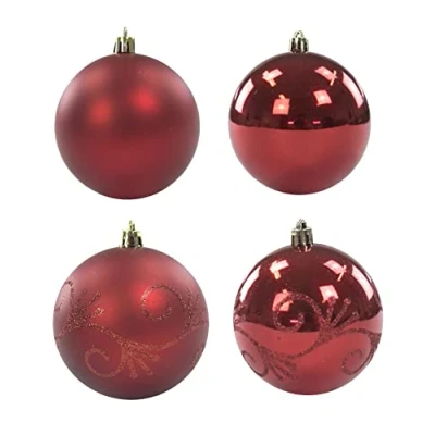 Abbildung von Weihnachtskugeln Set Ø 6 cm 24 Stück rot Christbaumschmuck Deko Kugeln