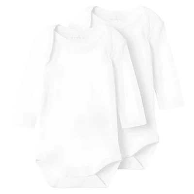 Abbildung von Name it Solid Unisex 2 PACK Body für Kinder, Größe: 68, Bright white