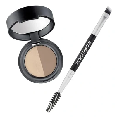 Abbildung von WUNDERBROW Soft Brow Define &amp; Fill Powder Duo (Blonde) Natürliches Augenbrauen Make up mit doppelseitigem Pinsel, vegan tierversuchsfrei