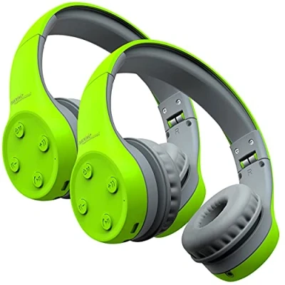 Abbildung von auvisio Headset, Bluetooth: 2er Set Over Ear Stereo Headset für Kinder, Lautstärke Begrenzung, BT5 (Faltbarer Kopfhörer, Reise Freisprecheinrichtung)