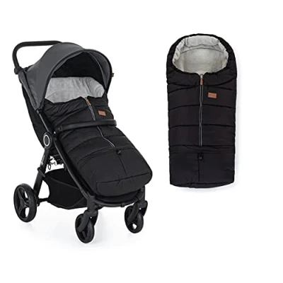 Abbildung von Petite&amp;Mars Schlafsack für Kinderwagen JIBOT * Fußsack Winterschlafsack Kinderwagen, Buggy und Autositz Warrm Wasserdicht Winddicht (Ink Black)