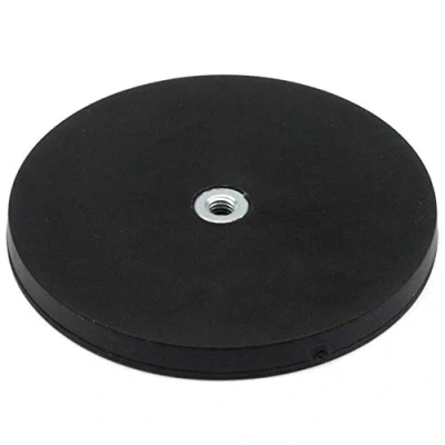 Abbildung von Black Gummi Beschichtete Pos Magnete Gegenstecher Mit M6 Boss Faden 42kg Zug