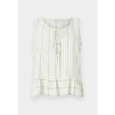 Abbildung von TOM Tailor Denim MIX WITH BOWS Top white/olive, Damen, Größe: XL, White/olive