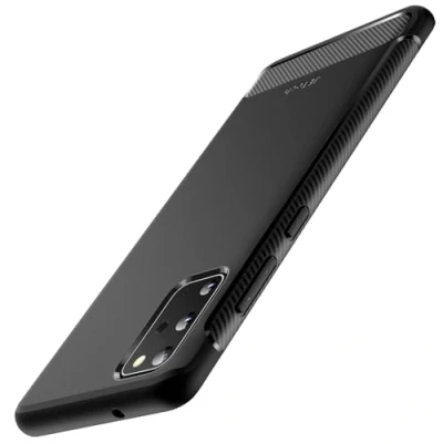 Abbildung von JETech Dünne Hülle für Samsung Galaxy S20 5G (2020), Handyhülle mit Stoßdämpfung und Kohlefaser Design (Schwarz)