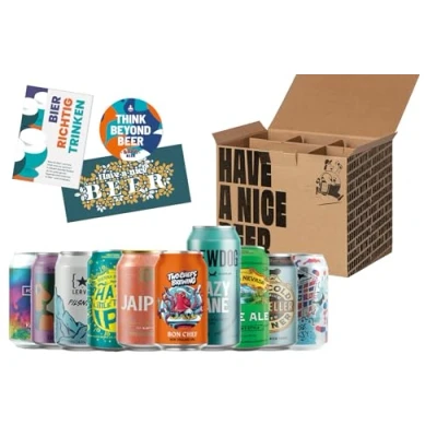 Abbildung von Craft Beer Paket Dose 10 internationale Premium Biere, Bier Geschenk Paket, Geschenke für Männer, Geschenk, Craftbeer