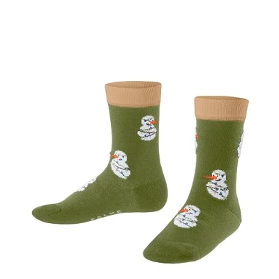 Abbildung von FALKE Unisex Kinder Socken Funny Snowmen K SO Baumwolle gemustert 1 Paar, Grün (Herb 7756), 19 22