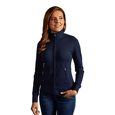 Abbildung von Stehkragen Zip Jacke Damen, Marineblau, XL