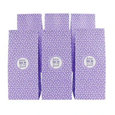 Abbildung von Papierdrachen Gastgeschenke zu Taufe und Kommunion 12 Tauftüten Sets mit 24 Aufklebern für Deine Feier Schön DASS du da bist (Flieder)