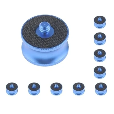 Abbildung von Adapter Konverter für Stativ, Einbeinstativ, 10 Stück, 6,35 mm Stecker auf 3/8 Zoll, Blau