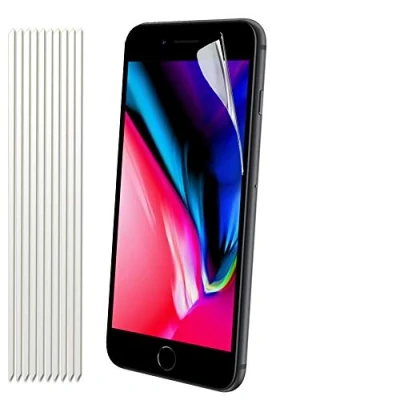 Abbildung von TECHGEAR [10 Stück Displayschutz für iPhone 8 Plus, 7 Plus 5,5 zoll Ultra Klare Schutzfolie / mit Reinigungstuch + Applikationskarte
