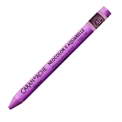 Abbildung von Caran d&#039;Ache NEOCOLOR II 100 PURPURVIOLETT/PURPLE VIOLET (7500.100) / Pastelle 10 Stück (1er Pack)/ aus Wasservermalbarem Wachs/Für Papier Karton Glas Holz Leder Stoff Stein