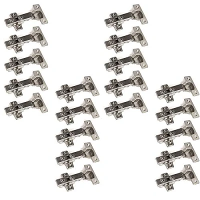 Abbildung von SO TECH® Möbelbeschlag Topfbänder T45/T52 Eckanschlag mit Dämpfer + Kreuzplatte (20 St), Scharnier Scharniere Topfscharniere