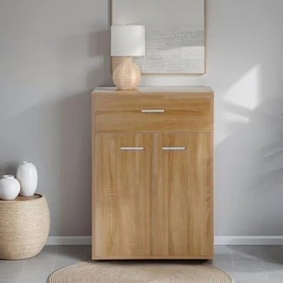 Abbildung von CARO Möbel Highboard TOMMY, Kommode Sideboard Schrank in Sonoma Eiche 2 Türen Anrichte