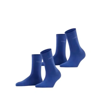 Abbildung von ESPRIT Damen Uni 2 pack W Baumwolle Einfarbig Paar Socken, Blau (Deep Blue 6046), 39 42 EU