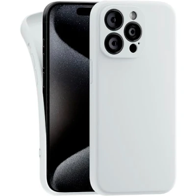 Abbildung von MyGadget Hülle Kompatibel mit iPhone 15 Pro Max robuste Silikon Schutzhülle TPU Case Slim Silikonhülle Back Cover Kratzfest Handyhülle Matt Weiß