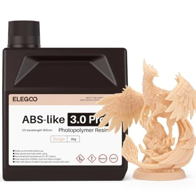 Abbildung von ELEGOO ABS Like Resin 3.0 Pro, UV Härtendes 3D mit Hohe Präzision, Nicht Spröde, Giftig für LCD/DLP Drucker Photopolymer Harz Beige 2000g