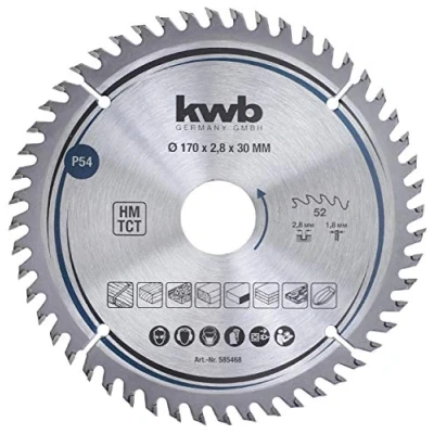 Abbildung von kwb Kreissägeblatt 170 x 30 mm, sehr feiner Schnitt, Sägeblatt geeignet für Arbeitsplatten, Holz und beschichtete Platten