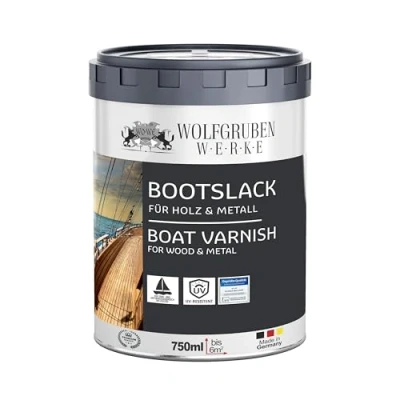 Abbildung von Bootslack Parkettlack Schiffslack Holzlack Seidenglänzend Weiss für Holz Boot Schiff 750ml