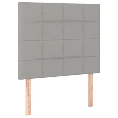 Abbildung von vidaXL Kopfteil Kopfteile 2 Stk. Hellgrau 90x5x78/88 cm Stoff, (1 St)