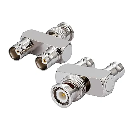 Abbildung von Vecys BNC Adapter Stecker auf Dual F Typ Buchse Y 3 Wege T Buchsen Splitter für CB Antenne 4G Walkie Talkie CCTV Handfunk Amateurfunk HD Video HDTV (2 Stück)