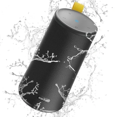 Abbildung von EarFun UBOOM Bluetooth Lautsprecher [2024 Version], 24W 360 Stereo Sound, Tiefbass, 5.0, IPX7 Wasserschutz, USB C Schnellladung, 16 Stunden Spielzeit für Innen und Außen