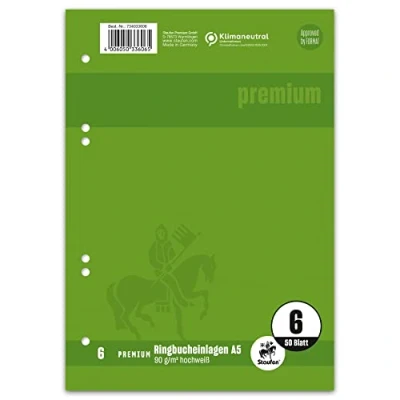 Abbildung von 10 x Staufen Ringbucheinlagen Premium A5 50 Blatt blanko